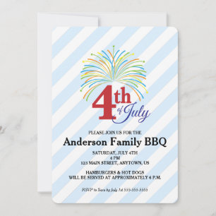 4 de julio Fuegos artificiales   Invitación a barb