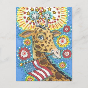 4 DE JULIO GIRAFFE PATRIÓTICO, TARJETA POSTAL DE V