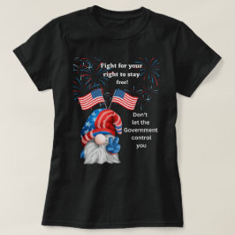 4 de julio Gnome con camiseta con bandera de los E