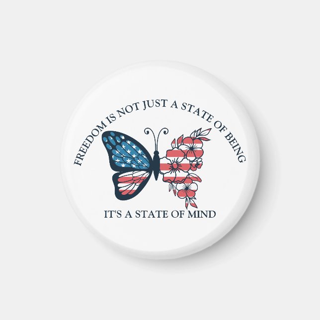 4 de julio imán de mariposa (Frente)