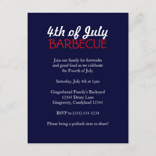 4 de julio Invitación a barbacoa