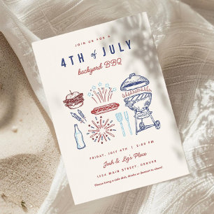 4 de julio Invitación a barbacoa, 4 de julio Fiest