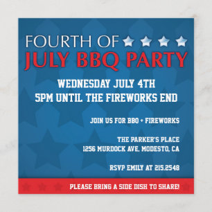 4 de julio Invitación a Fiesta BBQ