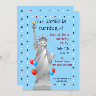 4 de julio Invitación a fiesta de cumpleaños