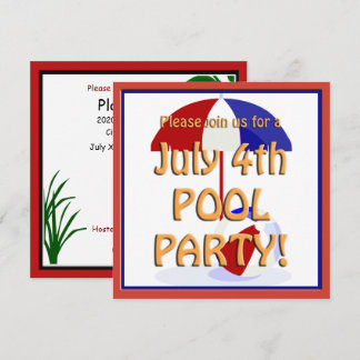4 de julio Invitación a Fiesta de la piscina