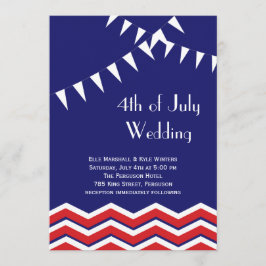 4 de julio Invitación a la boda - Chevrons y bande
