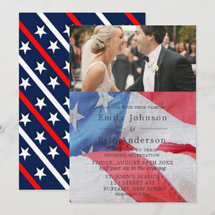 4 De Julio Invitación A La Boda Con Bandera