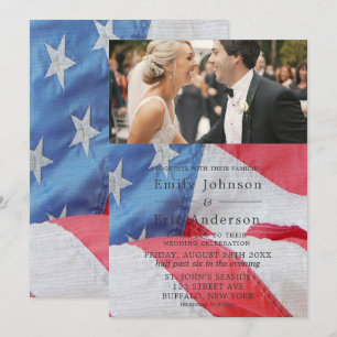 4 De Julio Invitación A La Boda Con Bandera