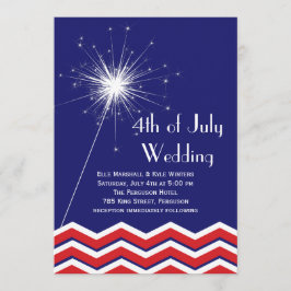4 de julio Invitación a la Boda con Chevrons