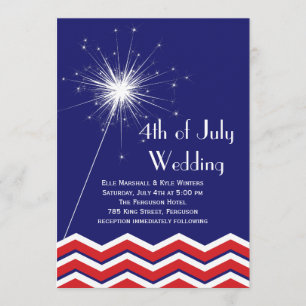4 de julio Invitación a la Boda con Chevrons