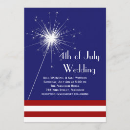 4 de julio Invitación a la boda con franjas