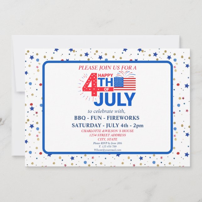 4 de julio Invitación a la celebración (Anverso)