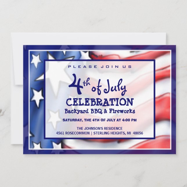 4 de julio Invitación a la celebración (Anverso)