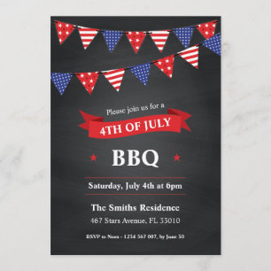 4 de julio Invitación a la fiesta barbacoa