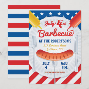 4 de julio Invitación a la fiesta barbacoa