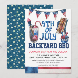 4 de julio Invitación a la fiesta barbacoa