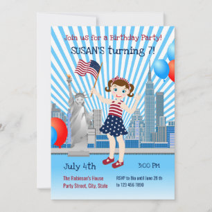 4 de julio Invitación a la fiesta Chica