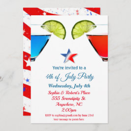 4 de julio Invitación a la fiesta de cócteles