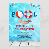 4 de julio invitación a un pool party