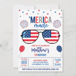 4 De Julio Invitación Al Cumpleaños, Editable 'Mer