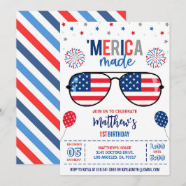 4 De Julio Invitación Al Cumpleaños, Editable 'Mer