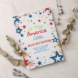 4 de julio Invitación de cumpleaños 4 de julio Fie