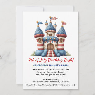 4 de julio Invitación de cumpleaños a la casa Bonz