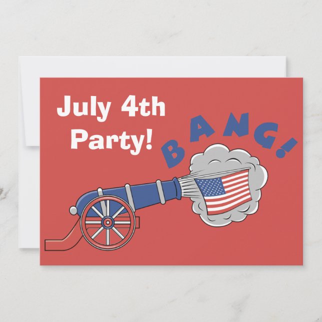 4 de julio Invitación de fiesta (Anverso)