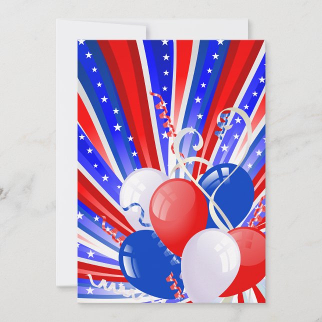 4 de julio Invitación de fiesta (Anverso)