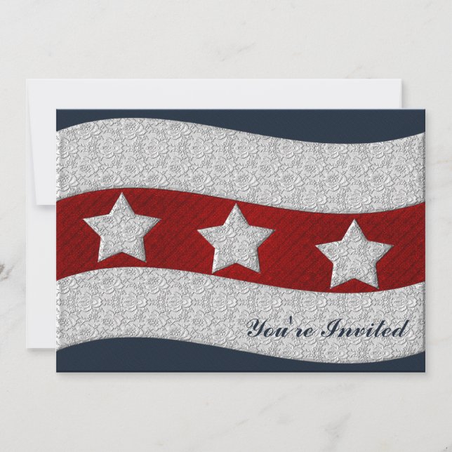 4 de julio Invitación de fiesta (Anverso)