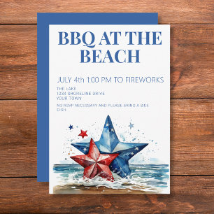 4 de julio Invitación de la fiesta barbacoa