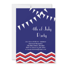 4 de julio: Invitación de la fiesta con chevrons y