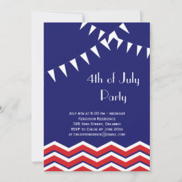4 de julio: Invitación de la fiesta con chevrons y