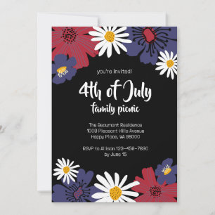 4 de julio: Invitación de picnic de la familia flo