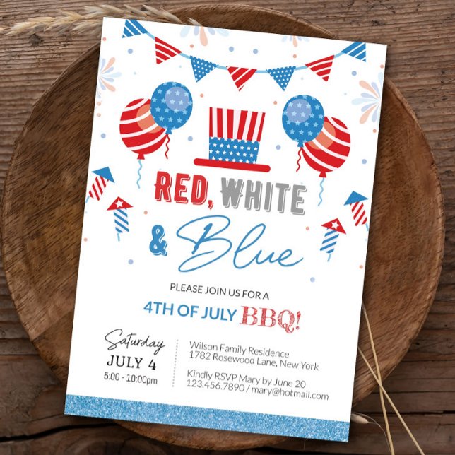 4 de julio Invitación Editable BBQ Independence (Subido por el creador)