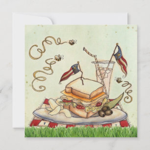 4 de julio Invitación picnic