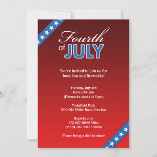 4 de julio Invitación plana