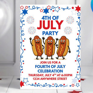 4 de julio invitaciones a fiestas bailando perros