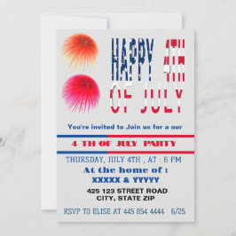 ‎ 4 de julio invitaciones a fiestas ‎ invitación
