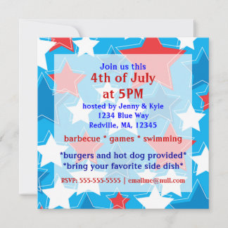 4 de julio invitaciones a fiestas Stars Party