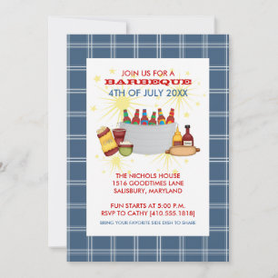 4 de julio invitaciones a la fiesta de barbacoa