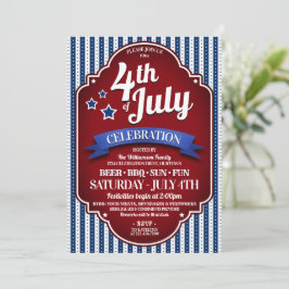 4 de julio Invitaciones a la fiesta de barbacoa