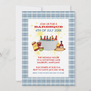 4 de julio invitaciones a la fiesta de barbacoa