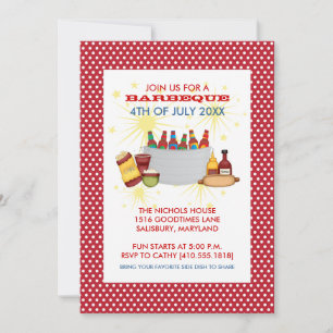 4 de julio invitaciones a la fiesta de barbacoa