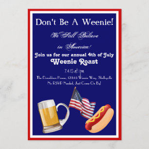 4 de julio Invitaciones de Weenie Roast