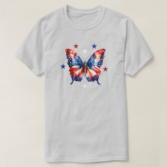 4 De Julio Mariposa Camiseta (Diseño del anverso)