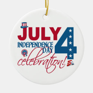 4 DE JULIO Ornamento de celebración - personalizar