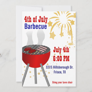 4 de julio Parrillada barbacoa Invitación
