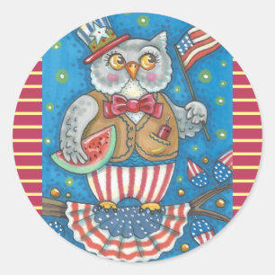 4 DE JULIO PATRIOTA PEGATINAS DE OWL BOLSA *Hoja