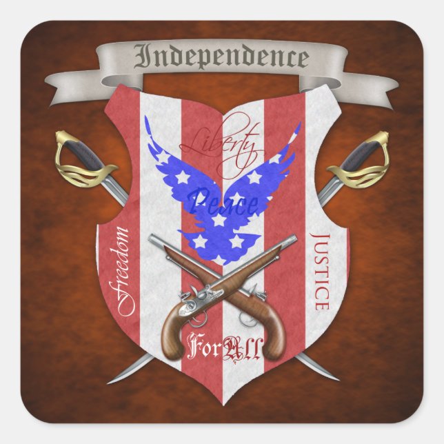 4 de julio Pegatinas de Patriotic Freedom Escudo (Anverso)